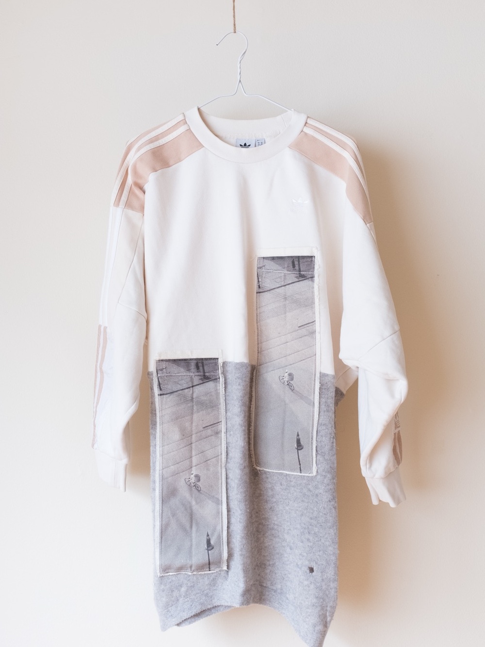 adidas Cream & Blush Panel Sweatshirt Dress
